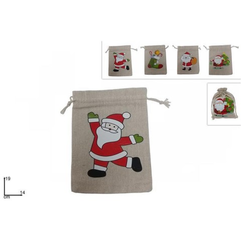 SACCHETTO JUTA NATALIZIO 14X19